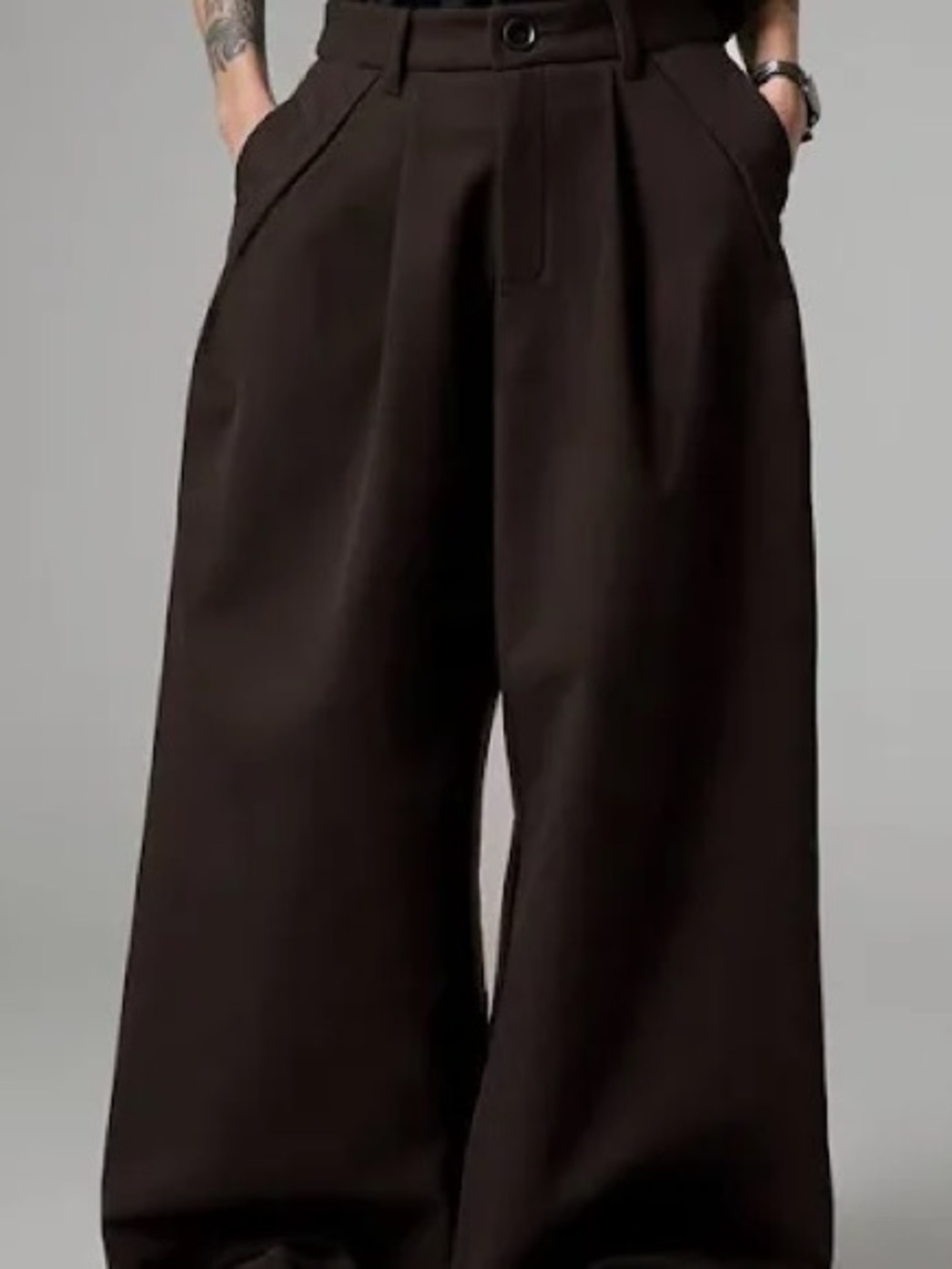 ASOS Wide-Leg Chinos in Dark Brown